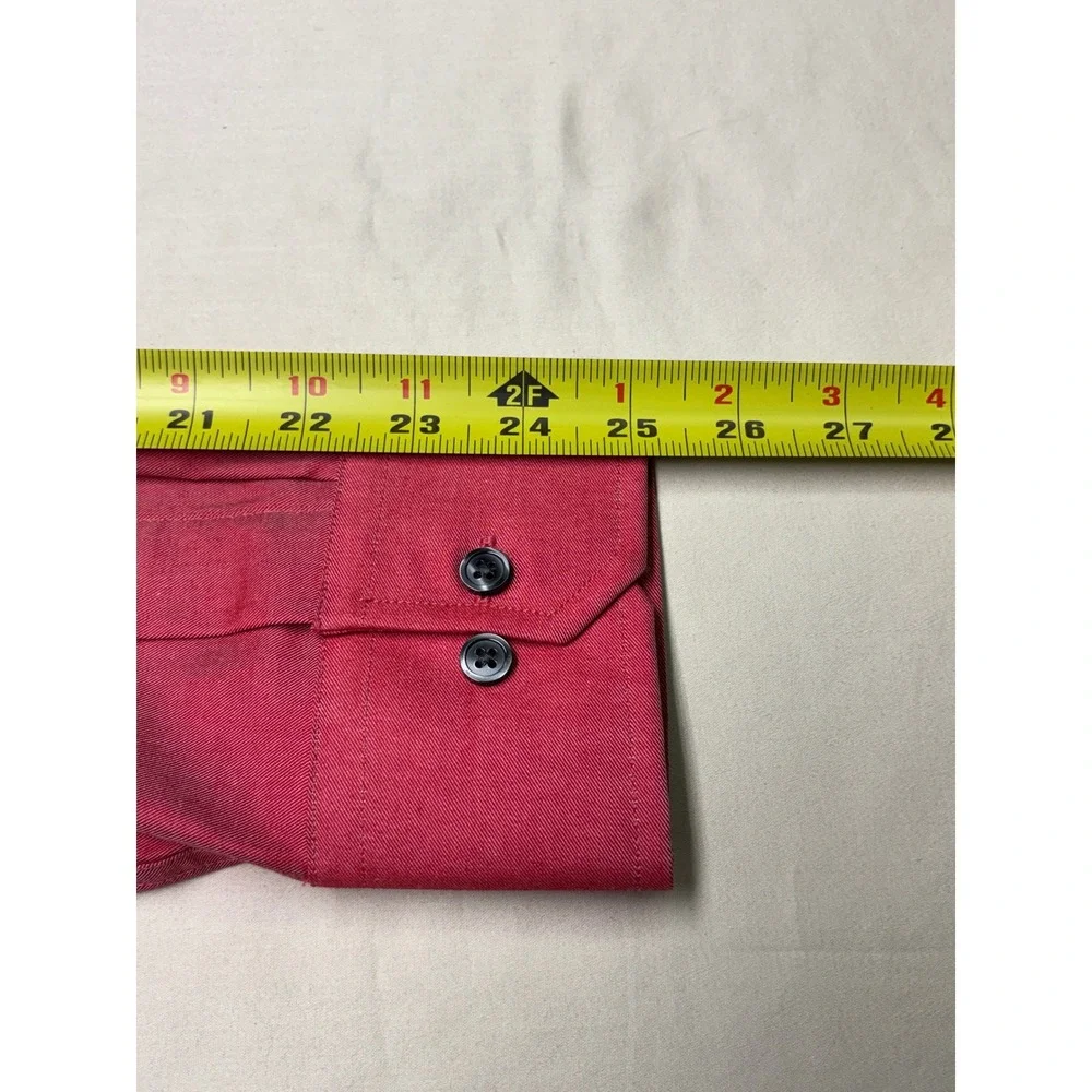NWT Banana Republic‎ Mens Red Cotton Twill Long Sleeve Button Down Shirt Large